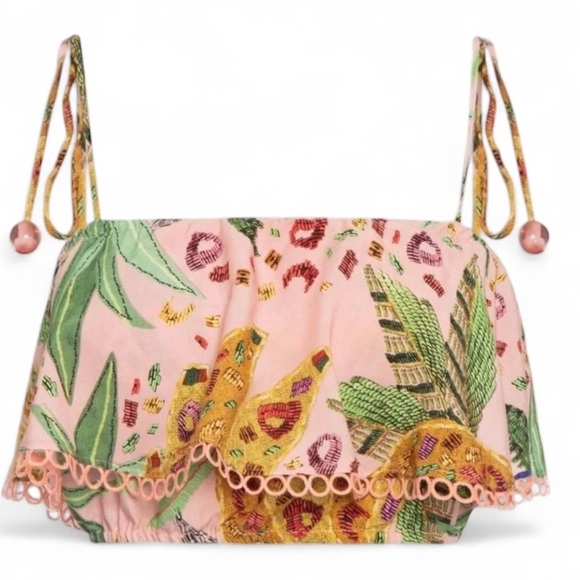 Farm Rio Mixed Fruit Ruffled Crop Top - Picture 2 of 10